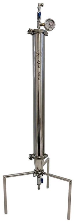 Tubo extrator de BHO em aço inox 6 Stars sobre tripé